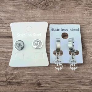 A pair of stainless steel earrings